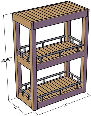 AquaTeak Patented Sula Rectangle Three Tier Teak & Stainless Bath Stand