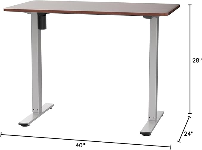 FLEXISPOT EN1 One-Piece Standing Desk 40"x24" Mahogany - 1" Thick Desktop, Home Office Use, Height Adjustable with 4 Memory Presets, Supports Multiple Monitors, 2 Packages