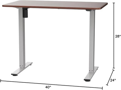 FLEXISPOT EN1 One-Piece Standing Desk 40"x24" Mahogany - 1" Thick Desktop, Home Office Use, Height Adjustable with 4 Memory Presets, Supports Multiple Monitors, 2 Packages