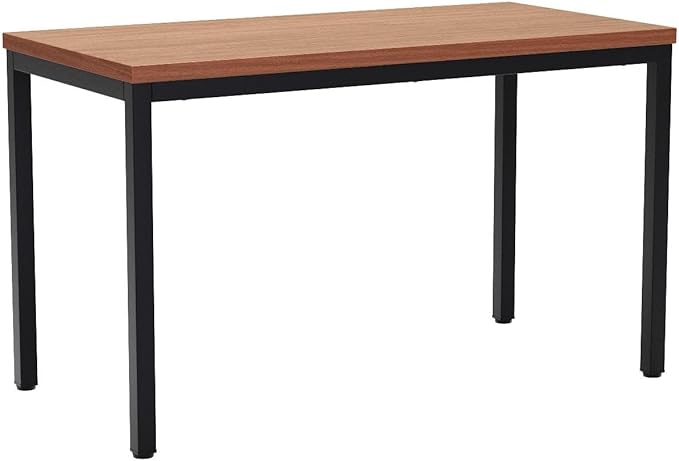 Modern Simple Style Computer Desk Standing Table 24x48 Inches Office Desk Computer Table Study Writing Desk Workstation for Home Office Black Metal Frame
