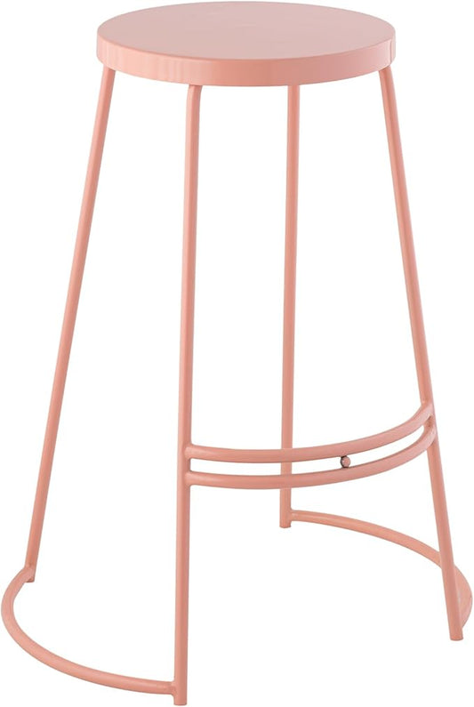 JONATHAN Y BSL1001C Hula 28.75" Modern Designer Iron Curved Backless Bar Stool for Home, Kitchen, Dining Room, Workspaces, Cafes and Resturants, Pink Frame
