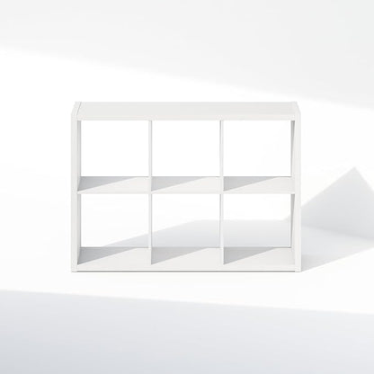 Furinno Cubic Closet Organizers and Storage, 6-Cube Closet Organizer, Open Shelf Closet Storage, Extra Thick Frame for Wardrobe, Bedroom, Living Room, White