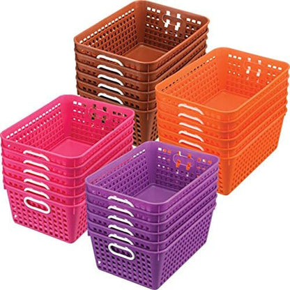 Really Good Stuff Large Plastic Book Baskets, 13.25" by 10" by 5.5" - 12 Pack, Green, Classroom Library Organizer, Toy Storage, Multi-Purpose Organizer Basket