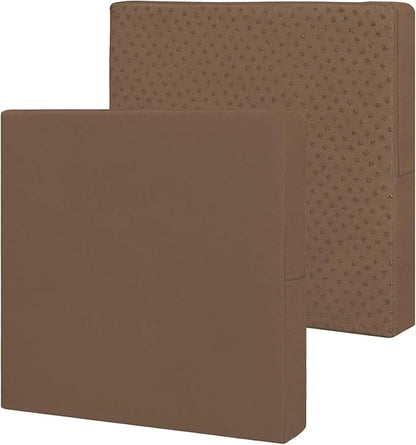 Easy-Going Waterproof Patio Cushion Covers ONLY Cover 22x20x4 inch 2 Pack Replacement Non-Slip Outdoor Seat Cushion Slipcover with Zipper. Brown