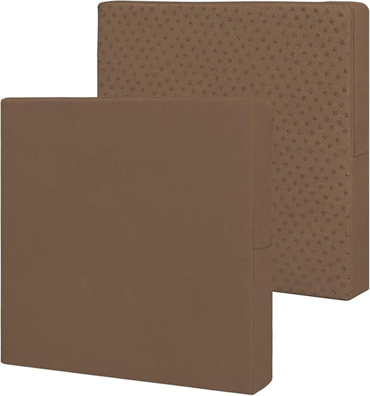 Easy-Going Waterproof Patio Cushion Covers ONLY Cover 22x22x4 inch 2 Pack Replacement Non-Slip Outdoor Seat Cushion Slipcover with Zipper. Brown
