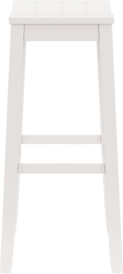 Hillsdale Furniture Fiddler Backless Saddle Bar Stool, White