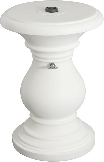 Christopher Knight Home Oriana MGO Outdoor Patio Side Table Umbrella Base, Heavy Duty Patio Umbrella Stand Outdoor Base with Hand-Turn Tightening Knob, Lounger Small Patio Coffee Table, White