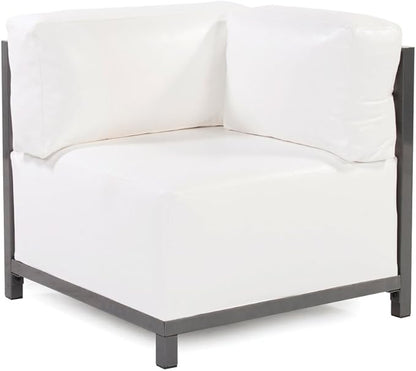 Howard Elliott Axis Modern Patio Chair, Titanium Frame, Atlantis White, Gusseted Back Cushions, Hand-Painted Finish, 30.5 x 32.5 x 30 Inches