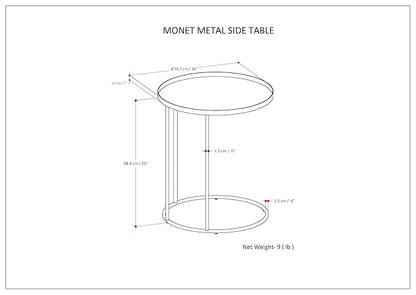 SIMPLIHOME Monet Industrial 18 inch Wide Metal Accent Side Table in Black, Fully Assembled for the Living Room and Bedroom