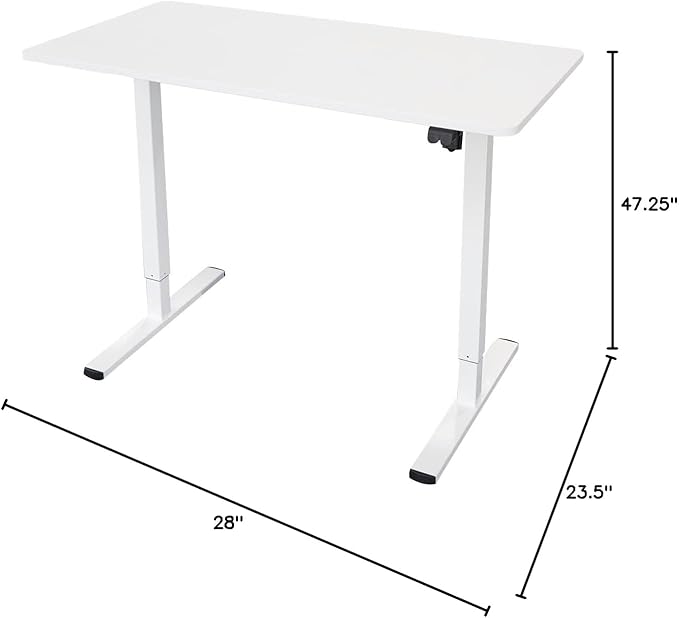 Stand Up Desk Store Electric Compact Standing Desk (White Frame/Matte White Top, 48” Wide)