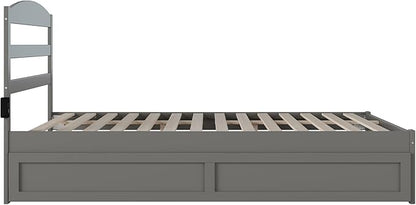 AFI, Warren Queen Platform Bed with Twin XL Trundle, Grey