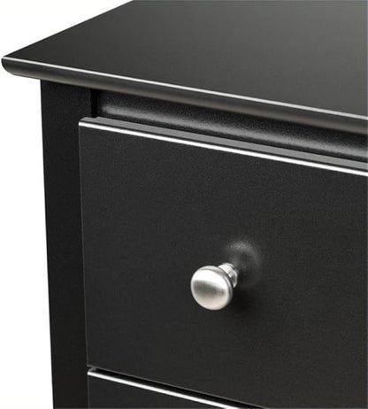 Prepac Sonoma Traditional Nightstand Side Table with 2 Drawers, Functional 2-Drawer Bedside Table 16" D x 23.25" W x 21.75" H, Black, BDC-2422