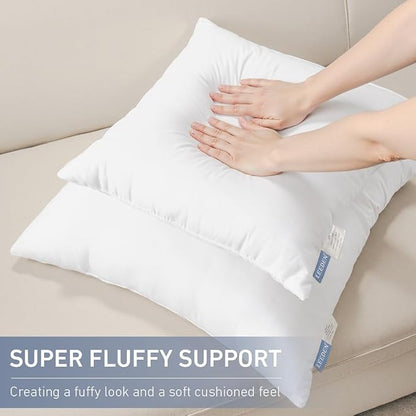 Leeden 22x22 Pillow Inserts, 22 Inch Decorative Throw Pillow Inserts, Soft Fluffy Square Throw Pillows for Couch, Sofa, Bed, and Home Decor White Cushion Pack of 2