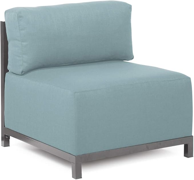 Howard Elliott Axis Chair with Cover for Both Indoor & Outdoor Seating, Cushioned & Seating Titanium Frame for Living Room, Office and Bedroom, 30.5 x 32.5 x 30 Inches, Sterling Breeze