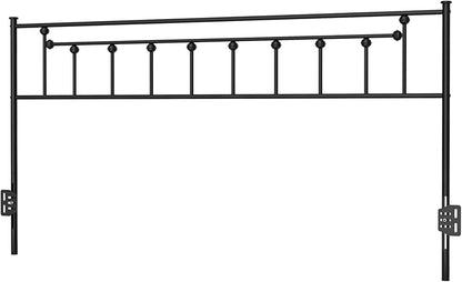 Metal California King Size Headboard - Adjustable Height - Victorian Farmhouse Style, Easy Assembly, Attach Frame, Steel Cal King Headboard Only for Bedroom, Black