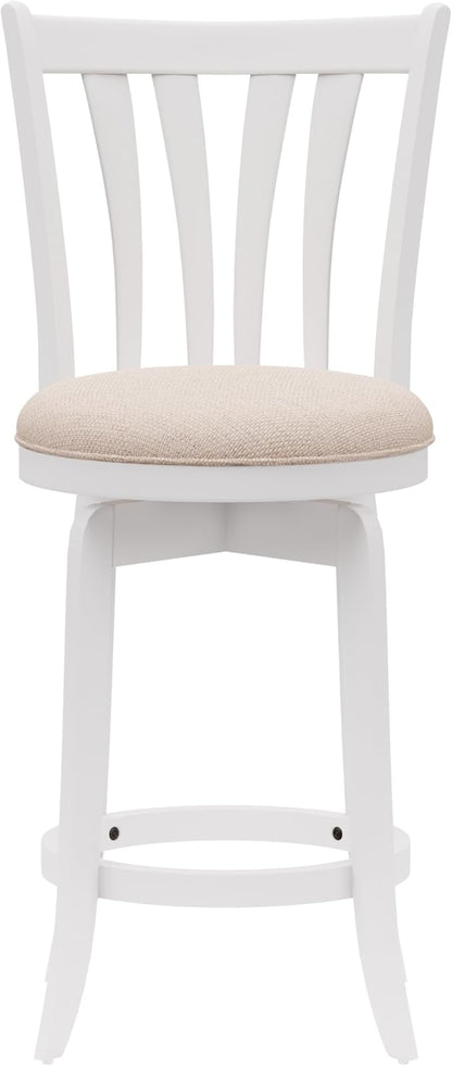 Hillsdale 25.5" Savana Wood Swivel Counter Height Stool, White