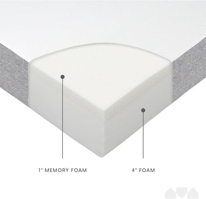Milliard 5 in. Memory Foam Mattress Twin - for Bunk Bed, Daybed, Trundle or Folding Bed Replacement (1 Pack)
