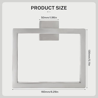 Brushed Nickel Towel Ring Towel Holder for Bathroom Bath Towel Hanger Stainless Steel Bathroom Hardware Accessories Wall-Mounted Towel Rack