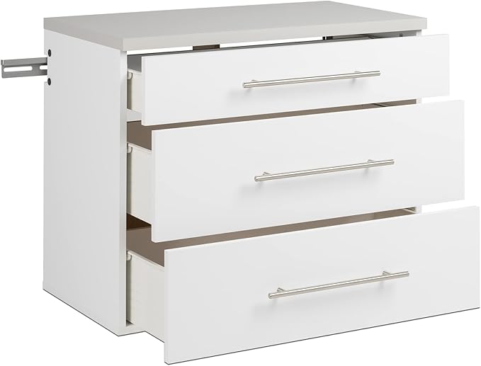 Prepac HangUps 30” Wide Wall Mount 3-Drawer Storage Cabinet, Ideal for Tool Storage, Organization for Garage, Kitchen, Laundry, Bathroom, Home Office and More, 30”W x 24”H x 16”D, White