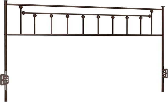 Metal California King Size Headboard - Adjustable Height - Victorian Farmhouse Style, Easy Assembly, Attach Frame, Steel Cal King Headboard Only for Bedroom, Brown