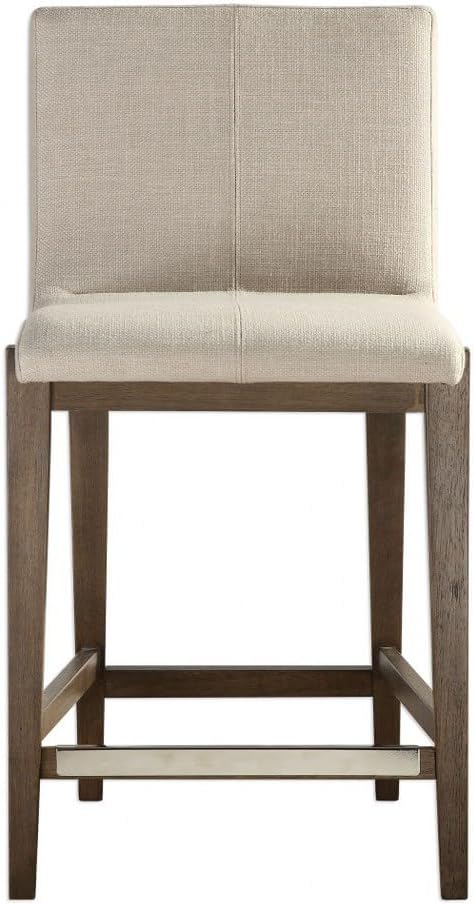 Uttermost Klemens 26" Neutral Linen Fabric Counter Stool