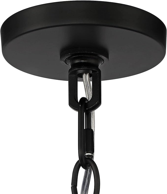 Clara Black Soft Gold Iron Pendant Chandelier 26 1/2" Wide French Amber Crystal 5-Light Fixture for Dining Room House Home Foyer Entryway Kitchen Bedroom Living High Ceiling - Barnes and Ivy