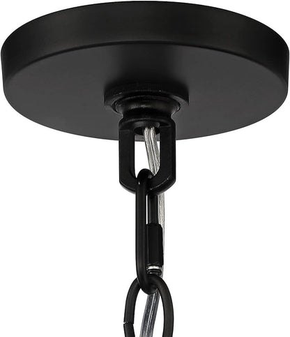 Clara Black Soft Gold Iron Pendant Chandelier 26 1/2" Wide French Amber Crystal 5-Light Fixture for Dining Room House Home Foyer Entryway Kitchen Bedroom Living High Ceiling - Barnes and Ivy