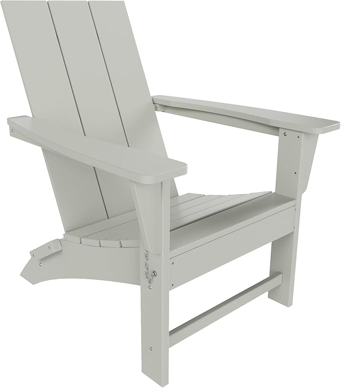Costaelm Folding Adirondack Chairs, Outdoor Patio Adjustable Lawn Chairs, Weather Resistant Outside Firepit Chairs for Porch, Poolside, Garden, Backyard Deck, Sand