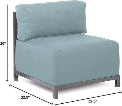 Howard Elliott Axis Chair with Cover for Both Indoor & Outdoor Seating, Cushioned & Seating Titanium Frame for Living Room, Office and Bedroom, 30.5 x 32.5 x 30 Inches, Sterling Breeze
