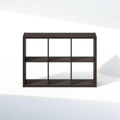 Furinno Cubic Closet Organizers and Storage, 6-Cube Closet Organizer, Open Shelf Closet Storage, Extra Thick Frame for Wardrobe, Bedroom, Living Room, Dark Oak