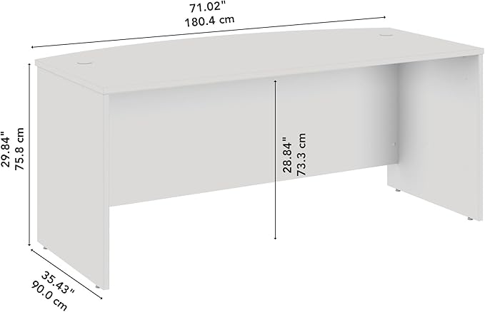 Bush Business Furniture Studio C 72W x 36D Bow Front Desk in Natural Elm, Computer Table for Home or Professional Office