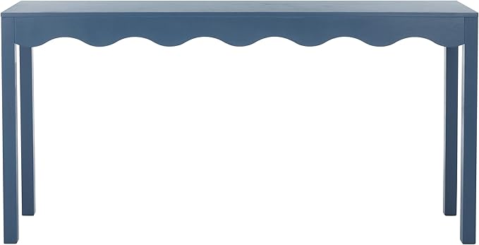 SAFAVIEH Home Collection Lilith Farmhouse French Country Blue Wavy Console Table for Entryway, Living Room, Foyer