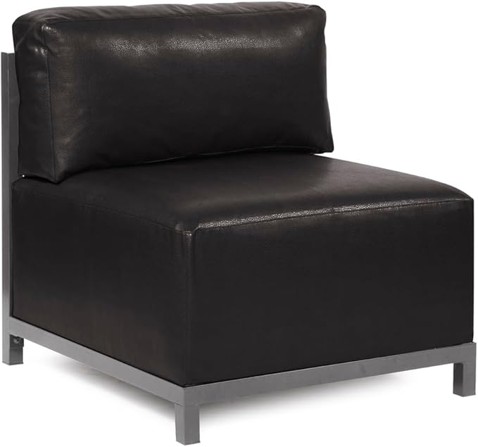 Howard Elliott Axis Chair with Cover for Both Indoor & Outdoor Seating, Cushioned Chair & Seating Titanium Frame Chair for Living Room, Office and Bedroom, 30.5 x 32.5 x 30 Inches, Avanti Black