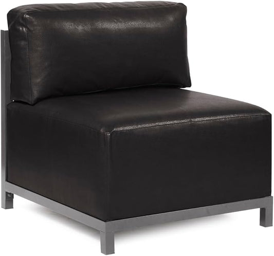 Howard Elliott Axis Chair with Cover for Both Indoor & Outdoor Seating, Cushioned Chair & Seating Titanium Frame Chair for Living Room, Office and Bedroom, 30.5 x 32.5 x 30 Inches, Avanti Black