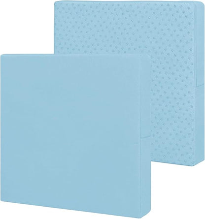 Easy-Going Waterproof Patio Cushion Covers ONLY Cover 24x24x4 inch 2 Pack Replacement Non-Slip Outdoor Seat Cushion Slipcover with Zipper. Light Blue