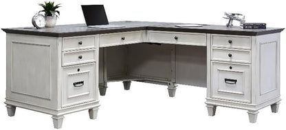 Martin Furniture Pedestal Desk, White