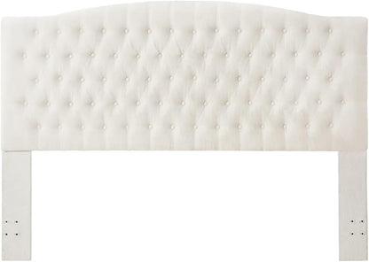 24KF Boucle Upholstered Tufted Button King Headboard and Comfortable Fashional Padded King/California King Size headboard,6025-K-Boucle-Ivory