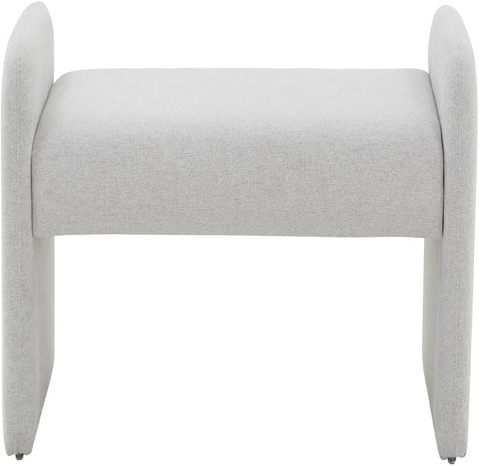 SAFAVIEH Couture Collection Patsy Upholstered Grey Felt Chiclet Rectangular Bench for Entryway, Living Room, Bedroom, Extra Seating