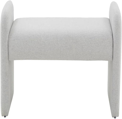 SAFAVIEH Couture Collection Patsy Upholstered Grey Felt Chiclet Rectangular Bench for Entryway, Living Room, Bedroom, Extra Seating