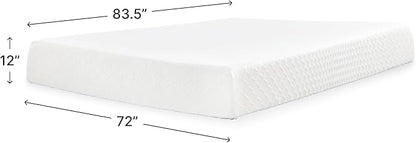 Signature Design by Ashley Chime Memory Foam 12" California King Mattress with Thick Memory and Support Foam for Pressure Relief, Fiberglass Free, Mattress In A Box