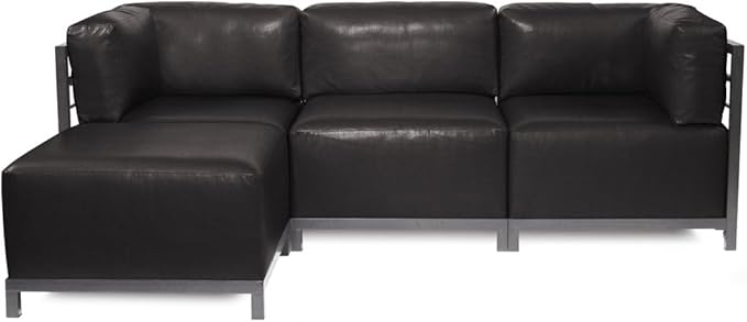 Howard Elliott Axis Chair with Cover for Both Indoor & Outdoor Seating, Cushioned Chair & Seating Titanium Frame Chair for Living Room, Office and Bedroom, 30.5 x 32.5 x 30 Inches, Avanti Black