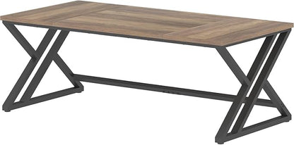 LVB Rustic Large Computer Desk, Industrial Extra Long Home Office Desk, Wood Pc Writing Work Study Computer Table Desk, Farmhouse Workstation Gaming Executive Desk for 2 Person, Rustic Oak, 70 Inch
