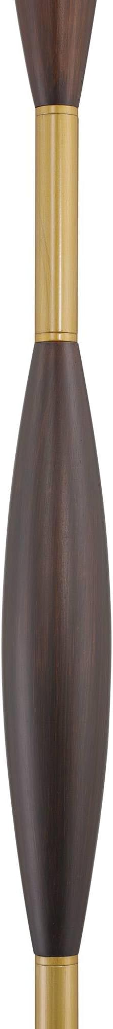 Possini Euro Design Carillo Modern 68" Tall Standing Floor Lamp Pull Chain Espresso Brown Gold Wood Metal Living Room Bedroom House Reading Office Home Decor Entryway Dining Indoor White Shade