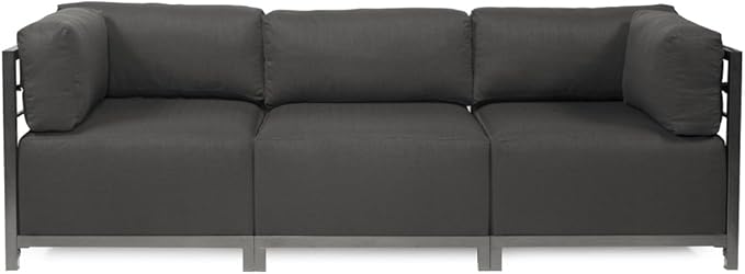 Howard Elliott Axis Chair with Cover for Both Indoor & Outdoor Seating, Cushioned Chair & Seating Titanium Frame Chair for Living Room, Office and Bedroom, 30.5 x 32.5 x 30 Inches, Sterling Charcoal