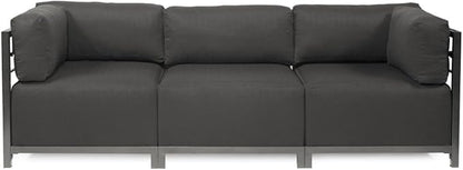 Howard Elliott Axis Chair with Cover for Both Indoor & Outdoor Seating, Cushioned Chair & Seating Titanium Frame Chair for Living Room, Office and Bedroom, 30.5 x 32.5 x 30 Inches, Sterling Charcoal