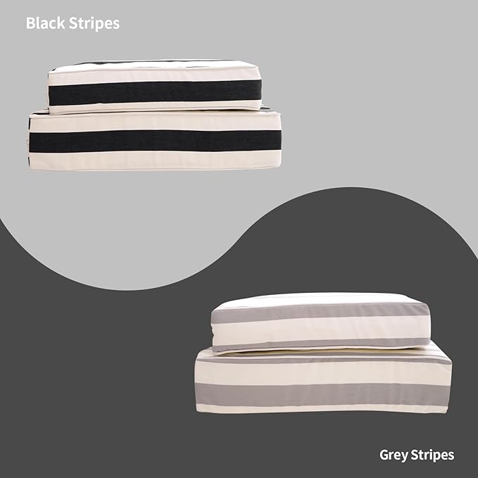 Outdoor Seat Cushions Set for Patio Furniture Deep Seating Patio Cushion Set Weather-Resistant Thick Cushions 23.6" W x 23.6" D x 5”T,Light Blue Stripes
