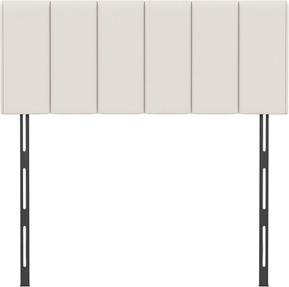 HAOBO Home Upholstered Headboard Foldable King Size Headboards Eastern King/California King Faux Leather Panel with Height Adjustments-White