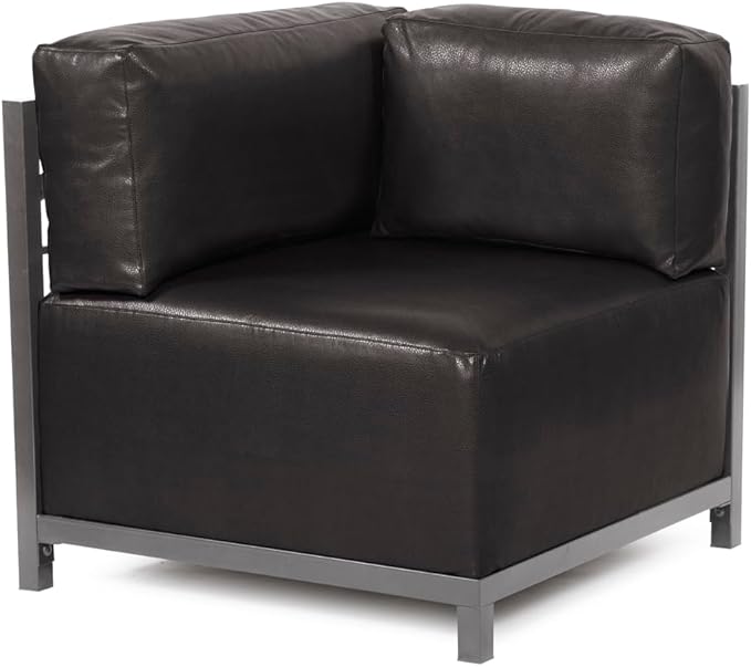 Howard Elliott Axis Chair with Cover for Both Indoor & Outdoor Seating, Cushioned Chair & Seating Titanium Frame Chair for Living Room, Office and Bedroom, 30.5 x 32.5 x 30 Inches, Avanti Black