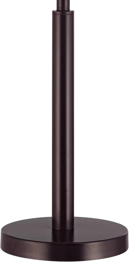 Possini Euro Design Karina 33" Tall Skinny Large Buffet Modern End Table Lamp Pull Chain Brown Bronze Finish Metal Single Navy Blue Shade Living Room Bedroom Bedside Nightstand House Office Family