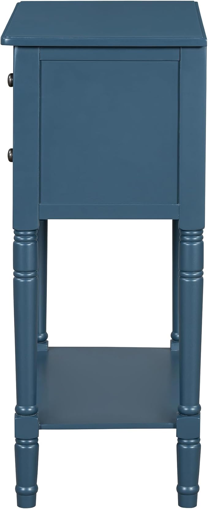 Knocbel Slim Antique Entry Console Table with 3 Drawers & Bottom Open Shelf, Solid Wood Narrow Sofa Couch Table for Entryway Hallway Living Room 23.7" W x 13" D x 31.4" H Navy Blue
